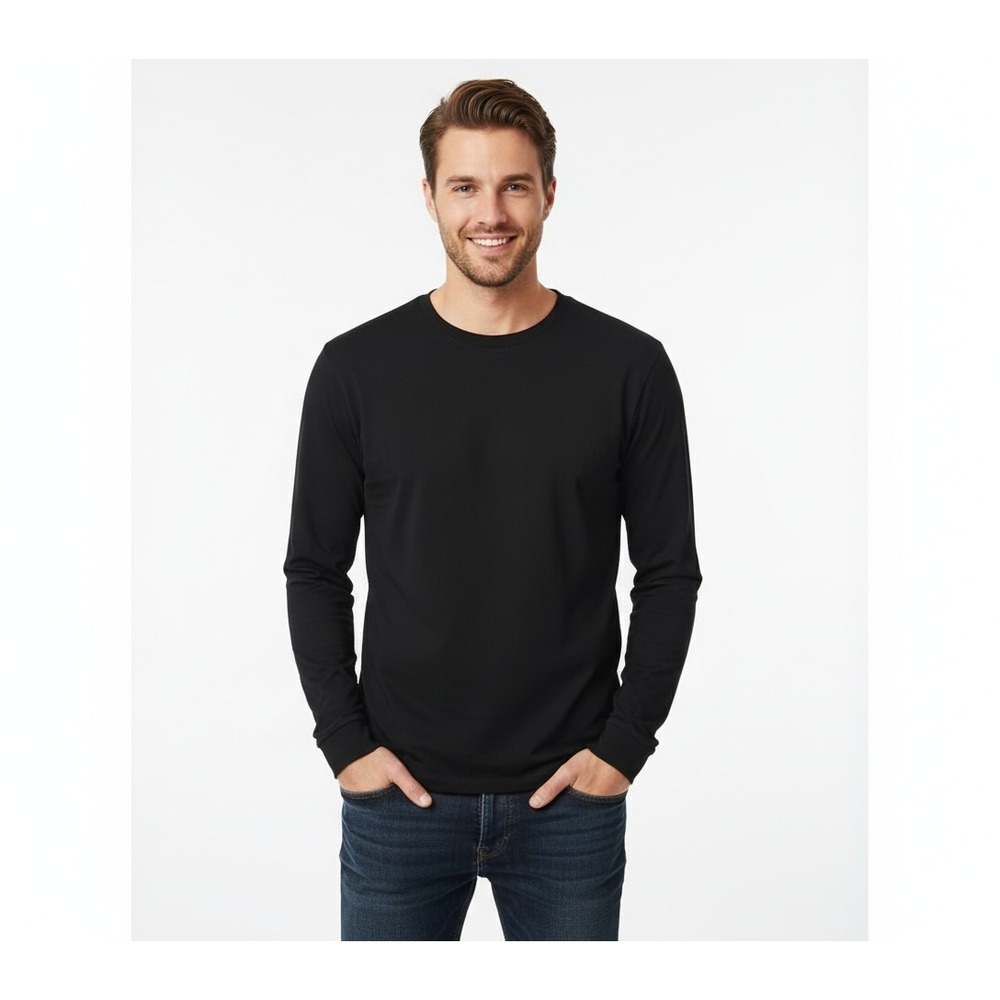 New Skims MENS RELAXED LONG SLEEVE T-SHIRT Black M Medium heavyweight cotton NWT